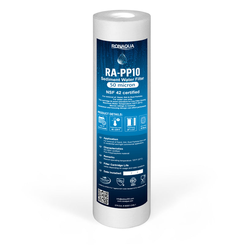 10 Inch 50 Micron Sediment Water Filter Cartridge with Four Layers of Filtration (Copy)