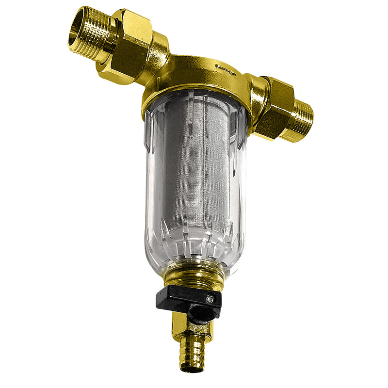 Reusable Whole House Spin Down Pre-Filter to Remove Sediment, Rust, Sand from the Water, 40 Micron, ¾ or 1 Inch Inlet/Outlet