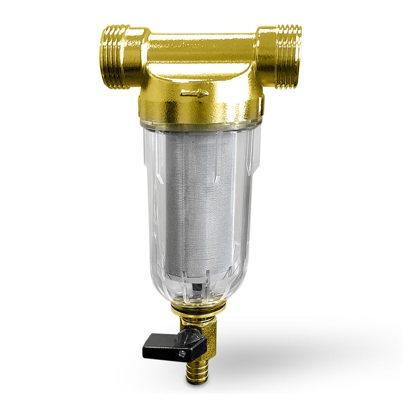 Reusable Whole House Spin Down Pre-Filter to Remove Sediment, Rust, Sand from the Water, 40 Micron, ¾ or 1 Inch Inlet/Outlet