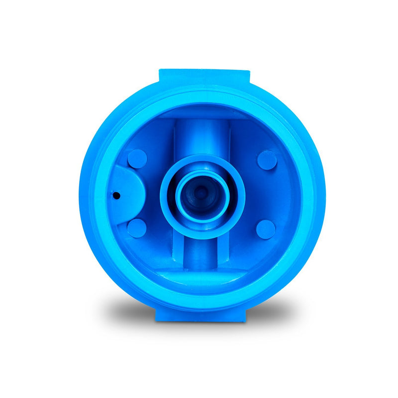 10 In. x 2.5 In. Transparent Whole House Water Filter Housing Cap, Bottom View