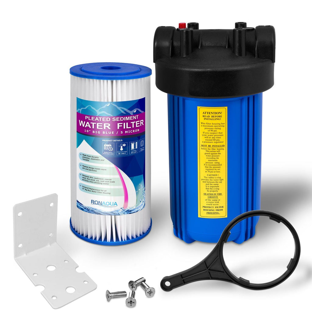10 Inch Big Blue 5 Micron Pleated Sediment Whole House Water Filter