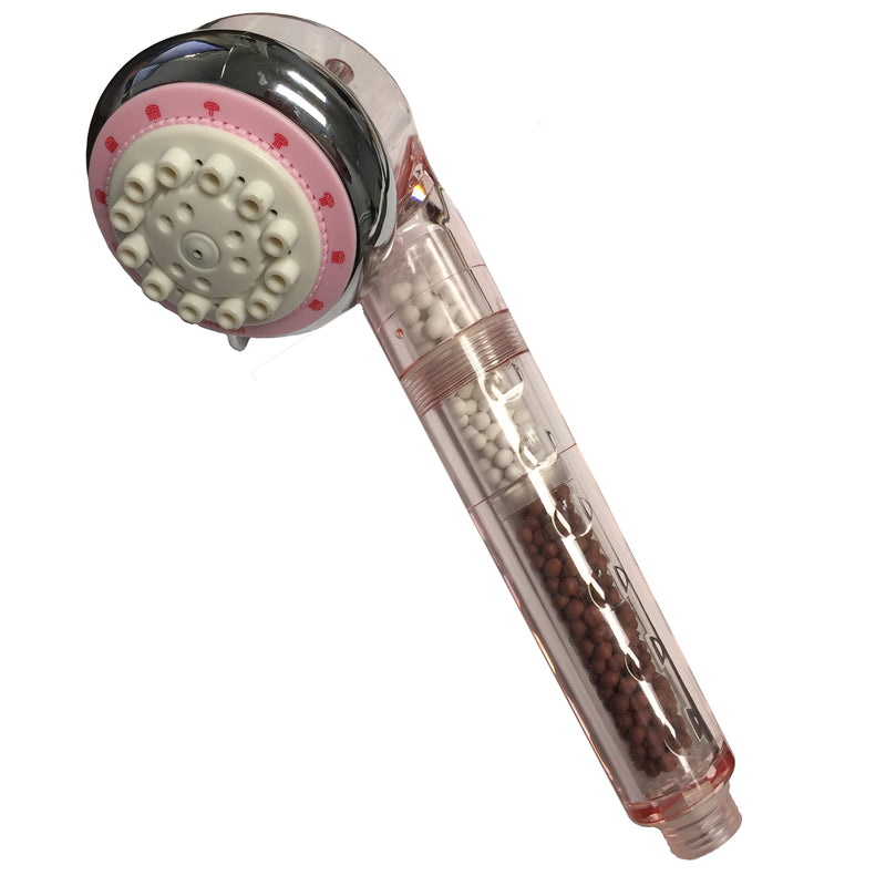 Pink Hand Held Shower Head Filter with Vitamin C