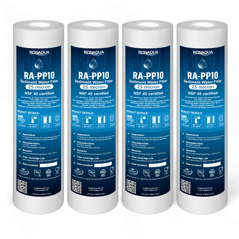 10 Inch 25 Micron Sediment Water Filter Cartridge with Four Layers of Filtration