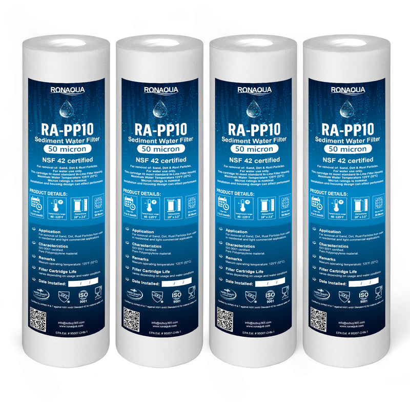 10 Inch 50 Micron Sediment Water Filter Cartridge with Four Layers of Filtration (Copy)