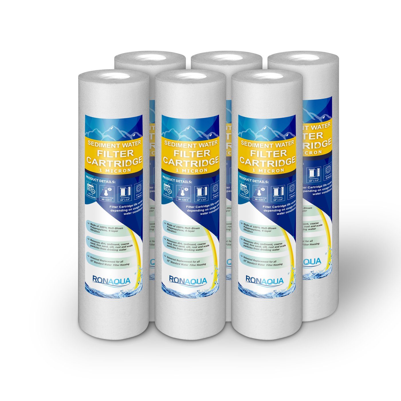 10 Inch 1 Micron Sediment Water Filter Cartridge | Ronaqua