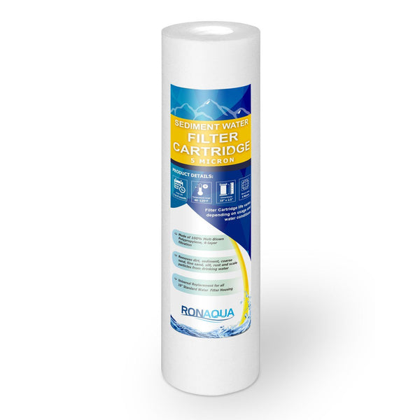 Aquaboon Filtro Acqua Sedimenti 5 Micron 25,4 Cm - Confezione Da 6 Cartucce PP Per Osmosi Inversa