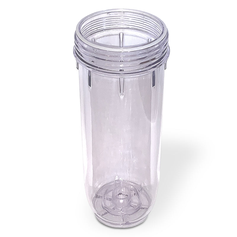 European Design Transparent Standard 10 inch Water Filter Housing, Presser Relief Button, 3/4” Inlet/Outlet Brass Port, Mounting Hardware Included, Accepts Standard 10”x 2.5” Cartridges