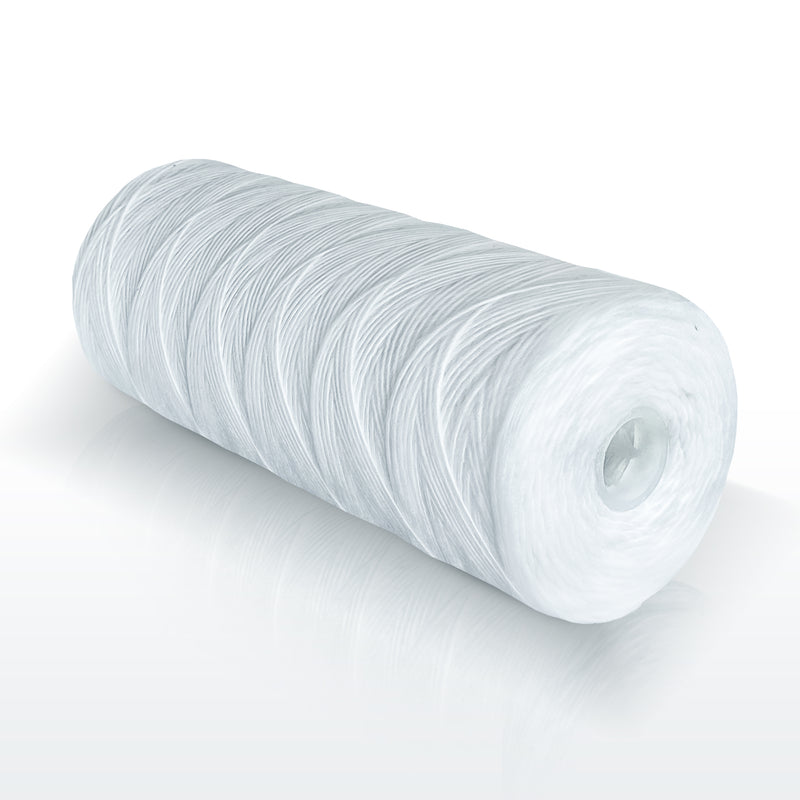 High Capacity Wound String 5 Micron Sediment Water Filter Cartridge 10” x 4.5” Removes Sand, Dirt, Silt, Rust, Extended Filter Life Compatible with 355215-45, 84637, PC10, WP1097P, WPX597P
