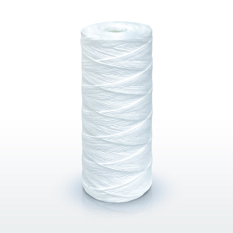 High Capacity Wound String 5 Micron Sediment Water Filter Cartridge 10” x 4.5” Removes Sand, Dirt, Silt, Rust, Extended Filter Life Compatible with 355215-45, 84637, PC10, WP1097P, WPX597P