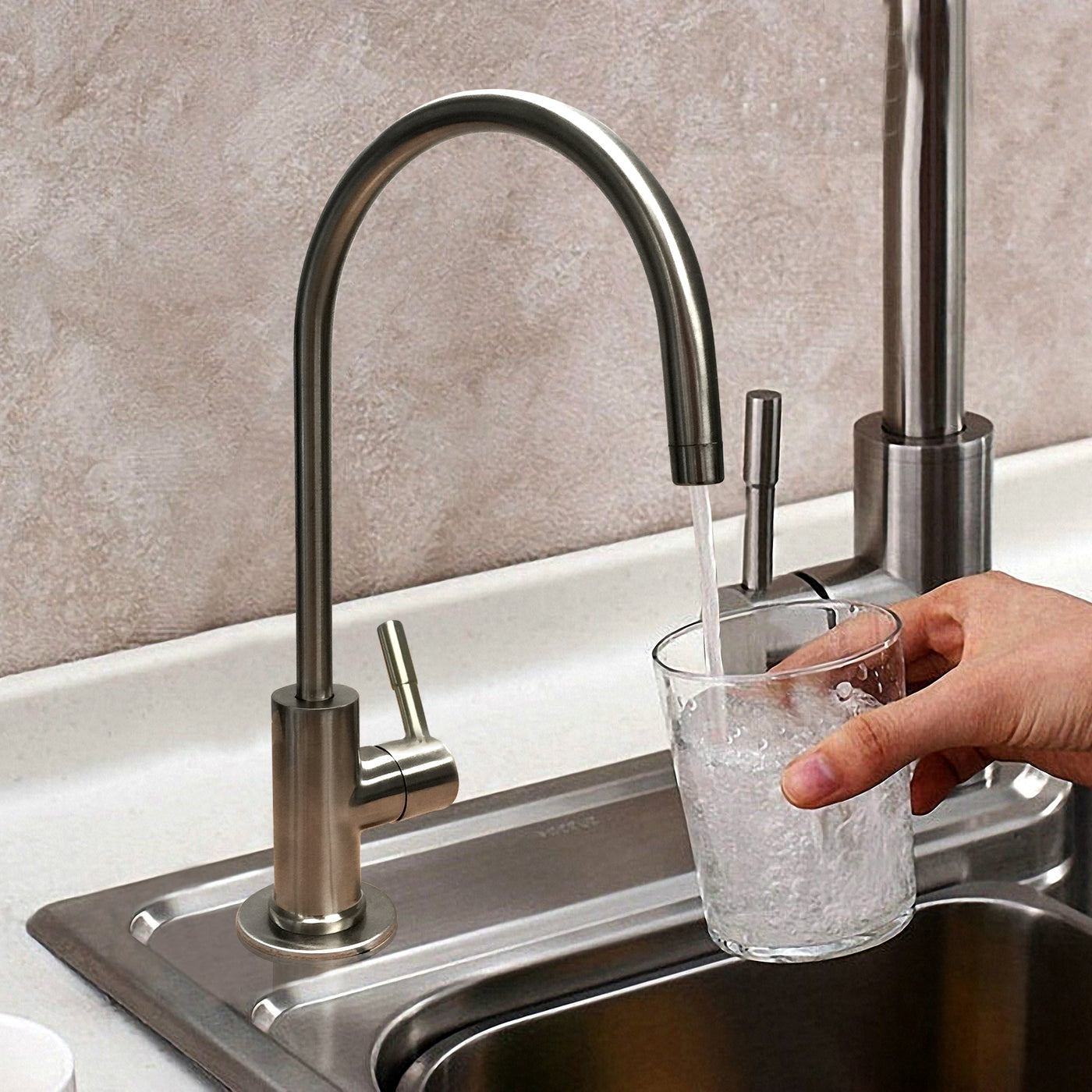 Drinking Water Faucet Brushed Nickel,Wellup Reverse Osmosis Faucet