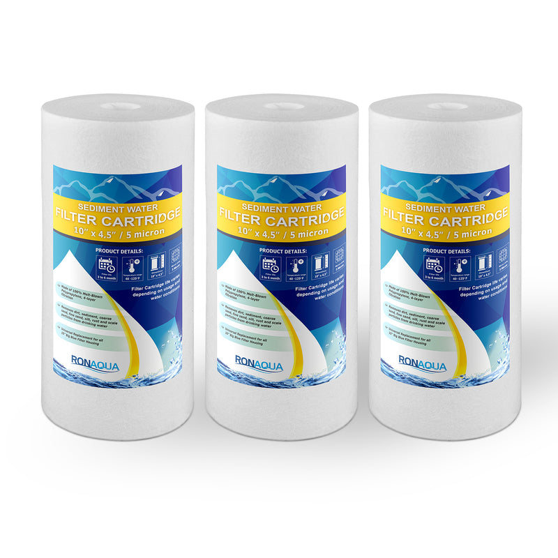 Big Blue Sediment Replacement Water Filters 5 Micron 10"x 4.5” Cartridges