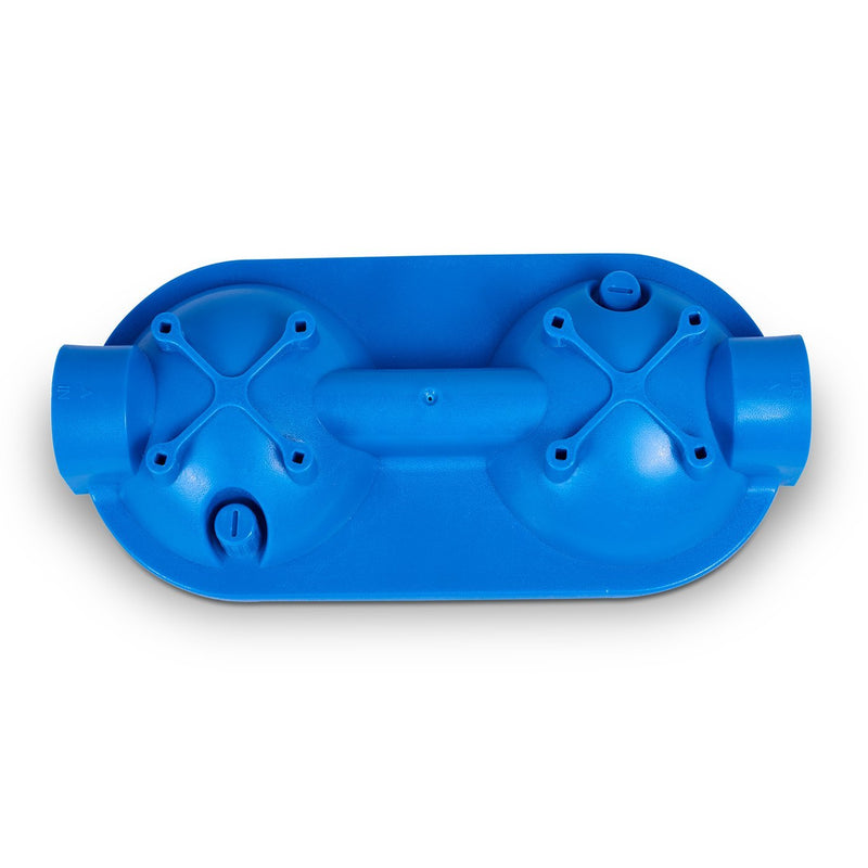 Dual 10 Inch 5 Micron Sediment and Carbon Block Whole House Water System Housing Cap, Top View
