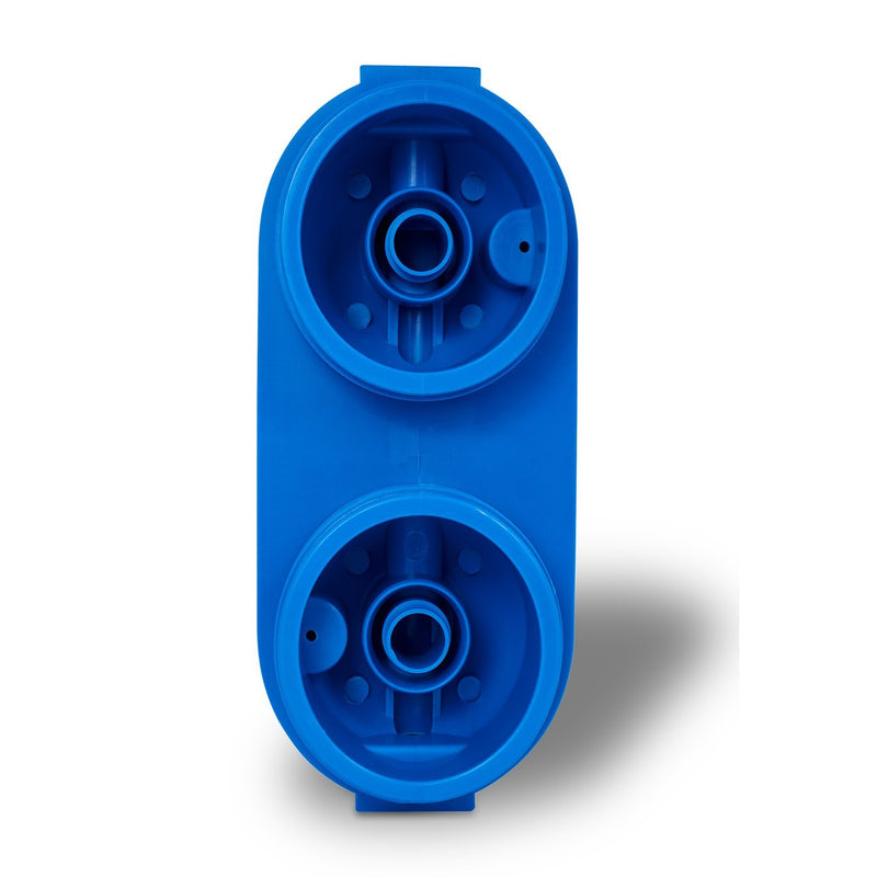 Dual 10 Inch 5 Micron Sediment and Carbon Block Whole House Water System Housing Cap, Bottom View