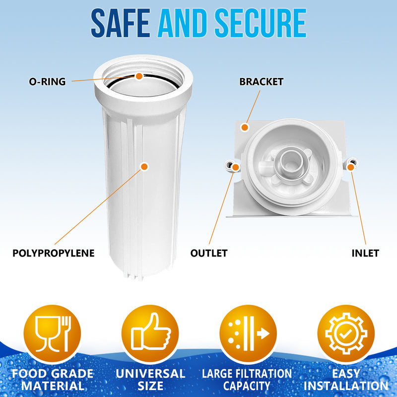 1 Stage Under Sink Drinking Water Filtration System with 100% Lead-Free Chrome Faucet Removes Chlorine, and Yearly Supply (2 Extra) CTO Cartridges 5 Micron, Meets NSF Standards & Regulations